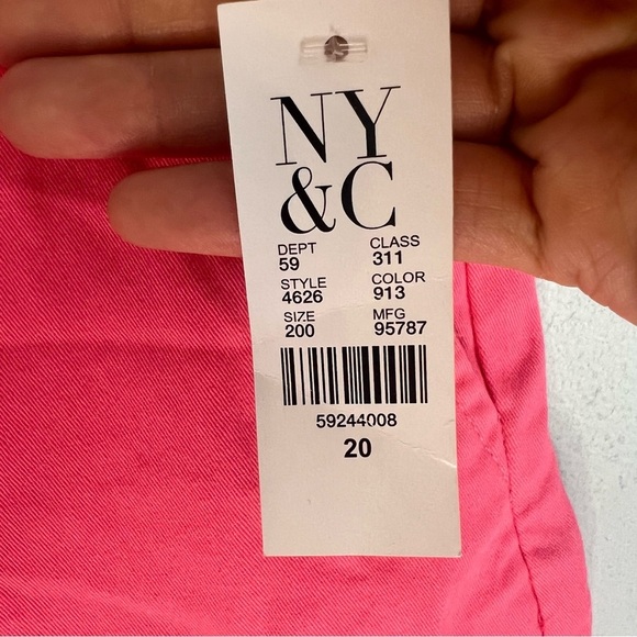 NWT NY&C Womens Pink Bermuda Shorts Plus Sz 20 Casual Everyday Normcore Basic - Picture 7 of 13